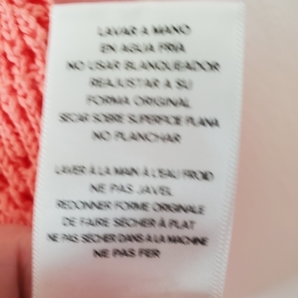 Dear John Coral Cotton Knit Raegan Pointelle Crochet Detail Sweater Koi Fusion - Picture 8 of 13